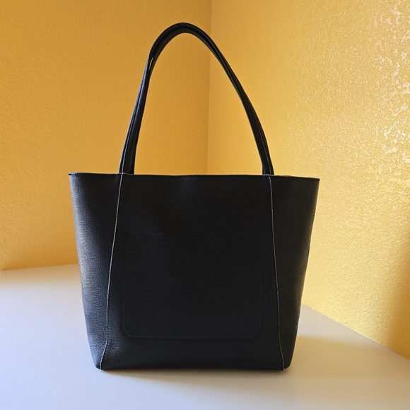 Etienne Aigner Stella Large Black 100% Leather Shoulder Tote Handbag - Picture 4 of 16